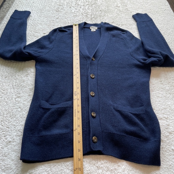 Club Monaco Cardigan Men's Size M Button Front Pockets Cotton Cashmere Blue - Picture 9 of 10